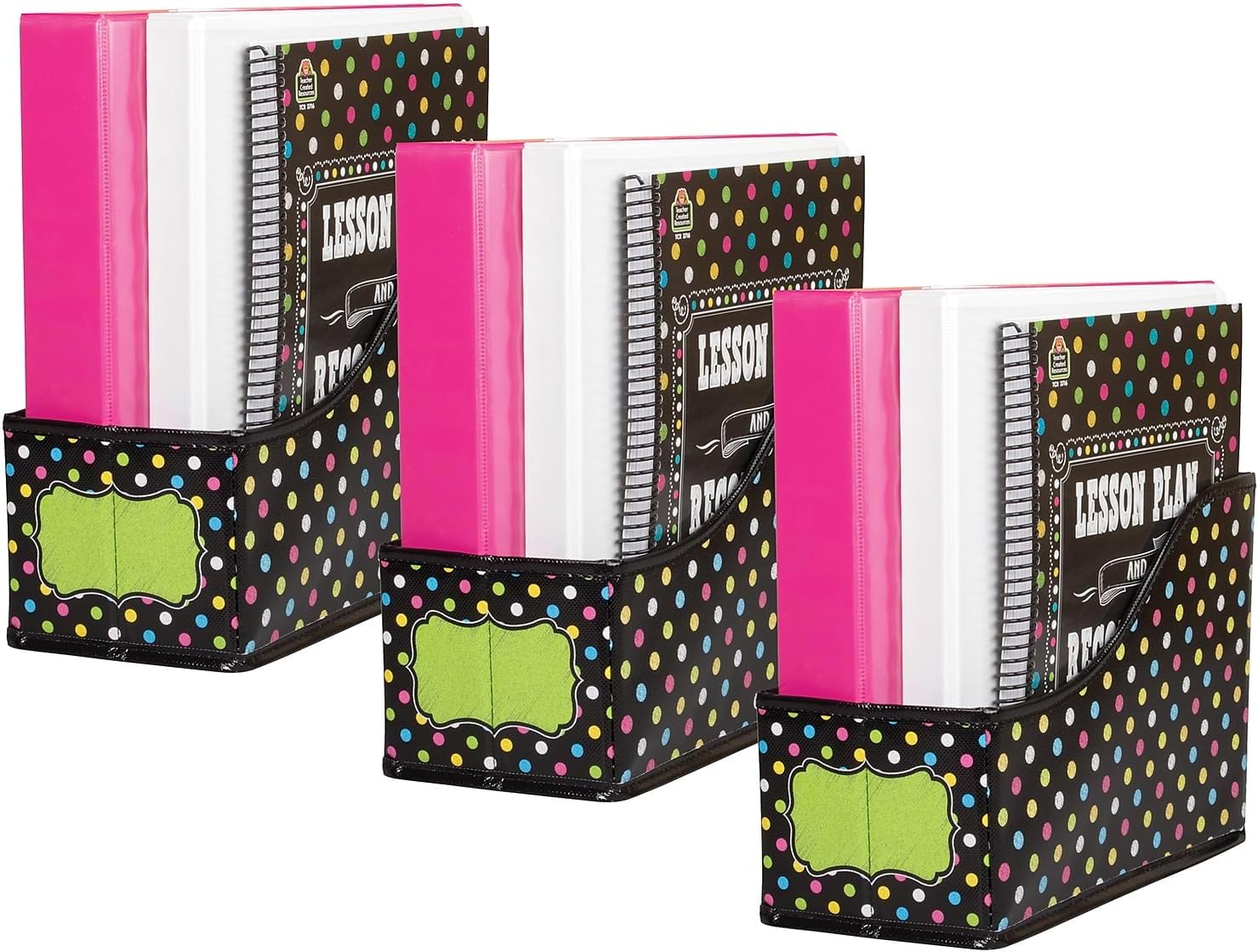 Teacher Created Resources® Chalkboard Brights Book Bin, 5" W x 8" H x 11" D, Pack of 3