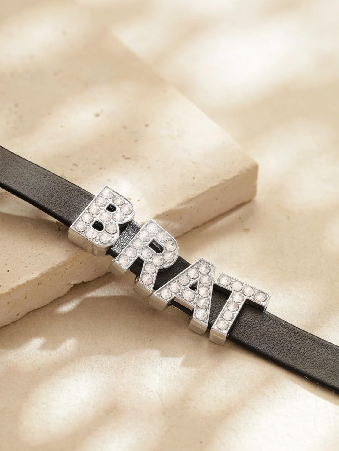 Sacina Gothic Punk Cute Brat Letter Choker, Black Choker, Black PU Leather Chocker Collar, Gothic Goth Necklace, Halloween Jewelry Gift for Women - Image 5