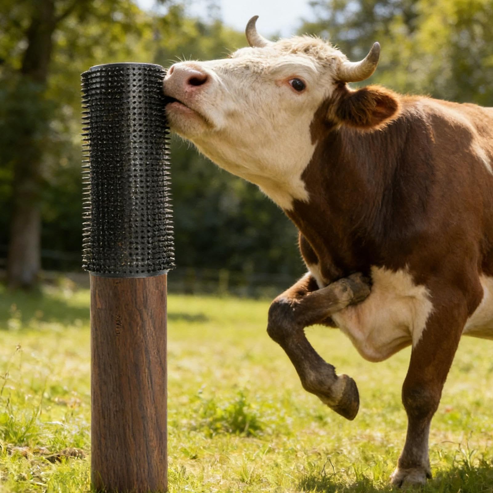 Grattoir pour vaches - Outil de toilette confortable avec brosses pour la