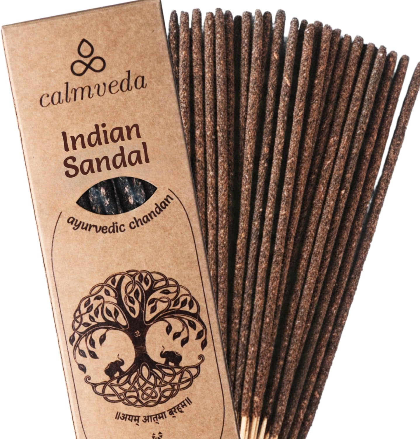 - Ayurvedic Sandalwood Incense Sticks Natural - for Meditation Incense (24+ Smudge Sticks, 9 Inches) Thick Resin Natural Incense with Indian Sandalwood | Auspicious Spiritual Incense for Calming Self