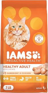 IAMS Proactive Health Adult Dry Cat Food with Chicken, 7 lb Bag - Vet Recommended for Heart, Skin, Coat & Digestion
