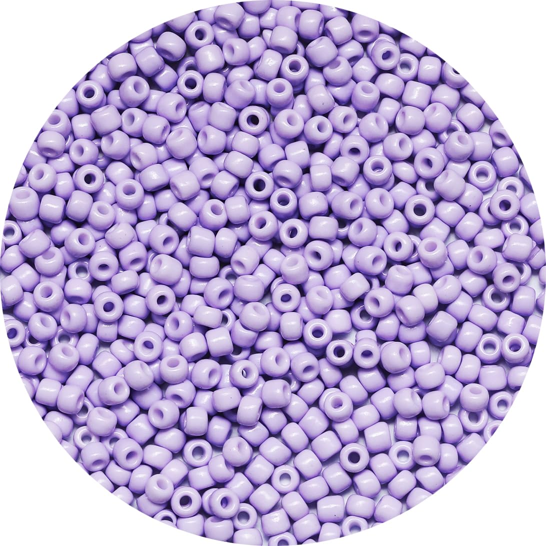 Bala&Fillic Lavender Color 4mm Seed Beads About 1200pcs/100Grams in Bag, 6/0 Glass Craft Beads for Making Bracelet and Necklace (Lavender)