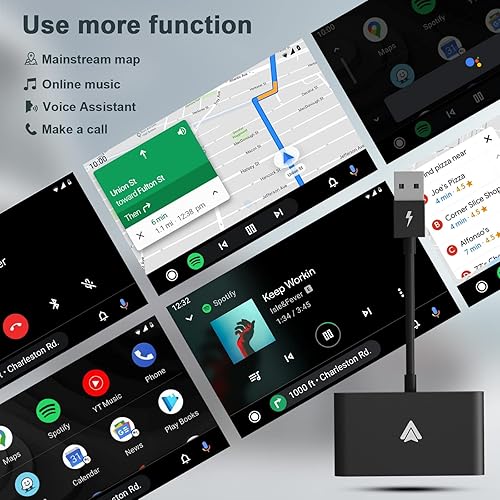 Miniatura 6 de AUTUVONE Adaptador automático inalámbrico para Android, enchufable a través de USB inalámbrico Android Auto Dongle, compatible con teléfono Android