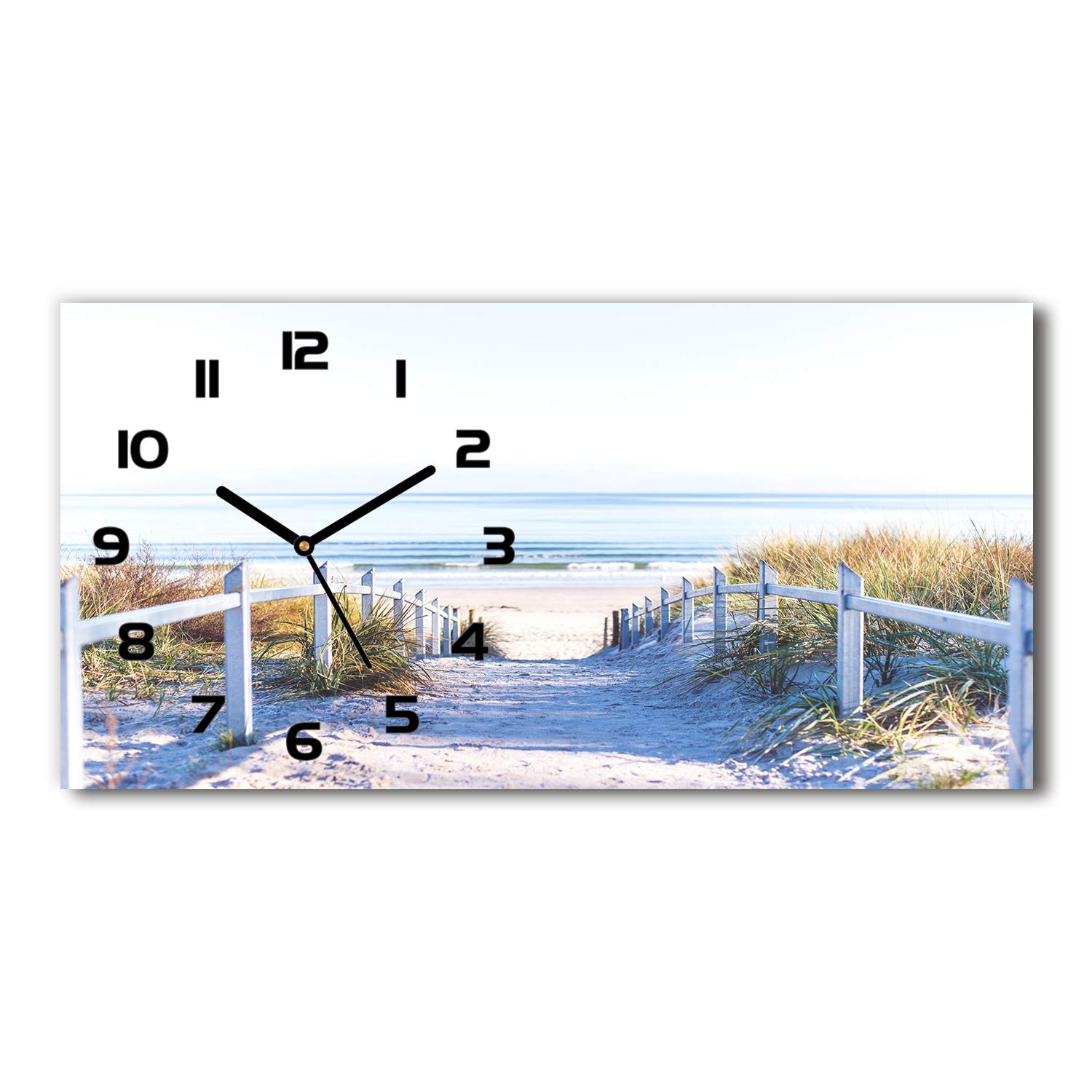 Horloge murale design salon dunes côtières en verre Tulup