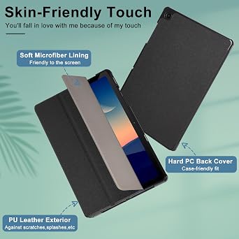 Caweet Samsung Galaxy Tab A9+ / A9 Plus Case and Screen Protector 2-Pack 11 Inch 2023 Released, Black