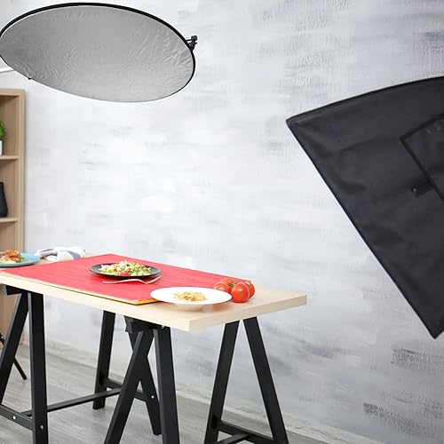Miniatura 6 de PATIKIL Reflector de luz de fotografía de 12 pulgadas, panel difusor de doble cara de nylon para foto de estudio, platablanco