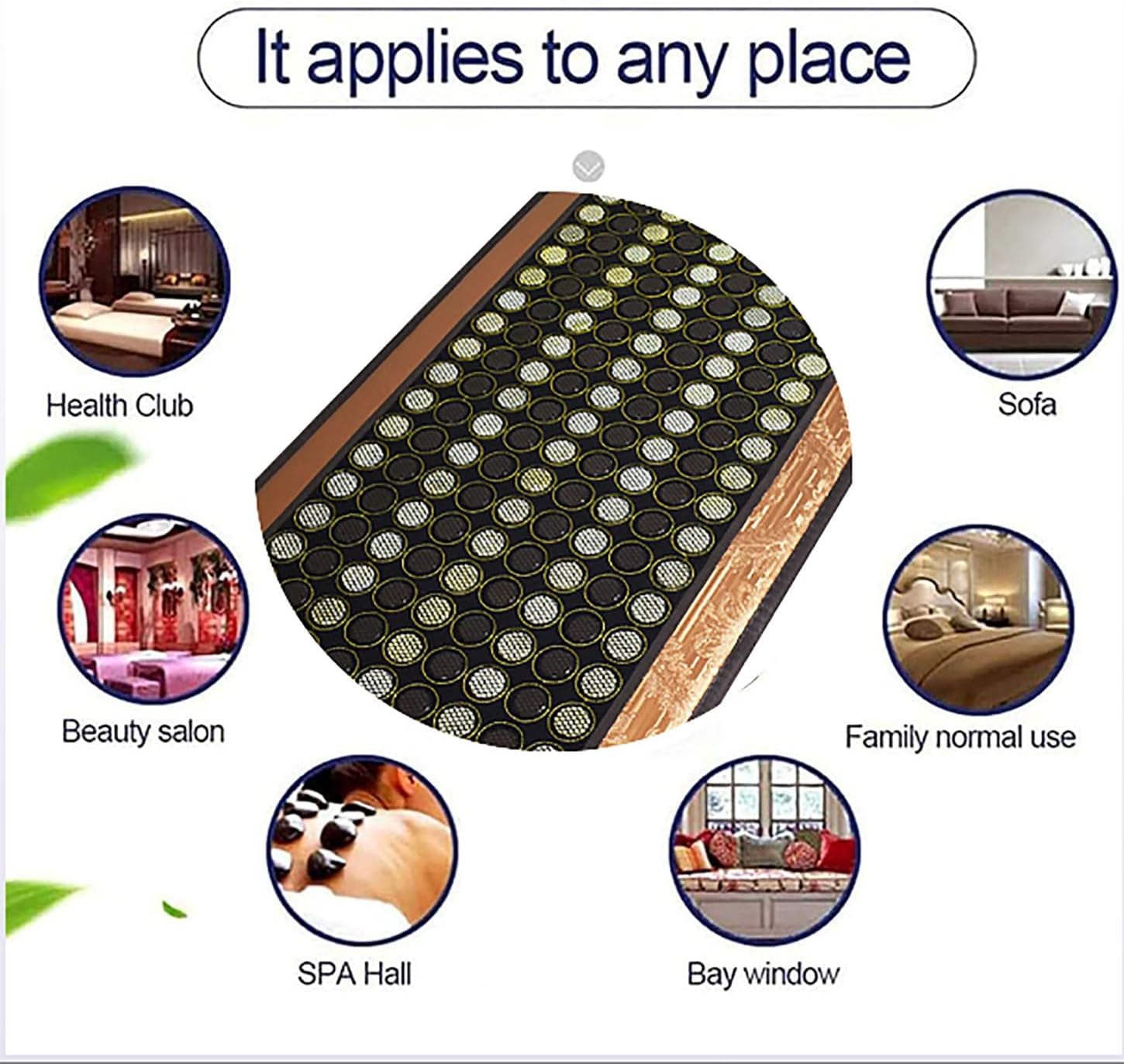 ICEMOB Infrared Heating Pad,Professional Full Body Massage Mat with Heat,Natural Jade and Tourmaline Stones,Electric Heat Pad for Office,Home,Travel,Appointment Time,C