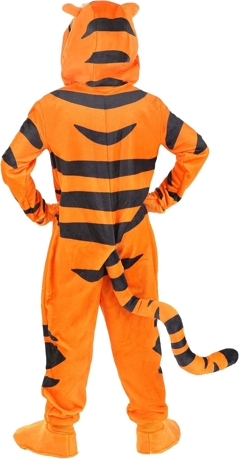 Disney’s Deluxe Tigger Costume, Kid’s Boy’s and Girl’s Hooded Halloween Onesie with Mittens, Winnie the Pooh
