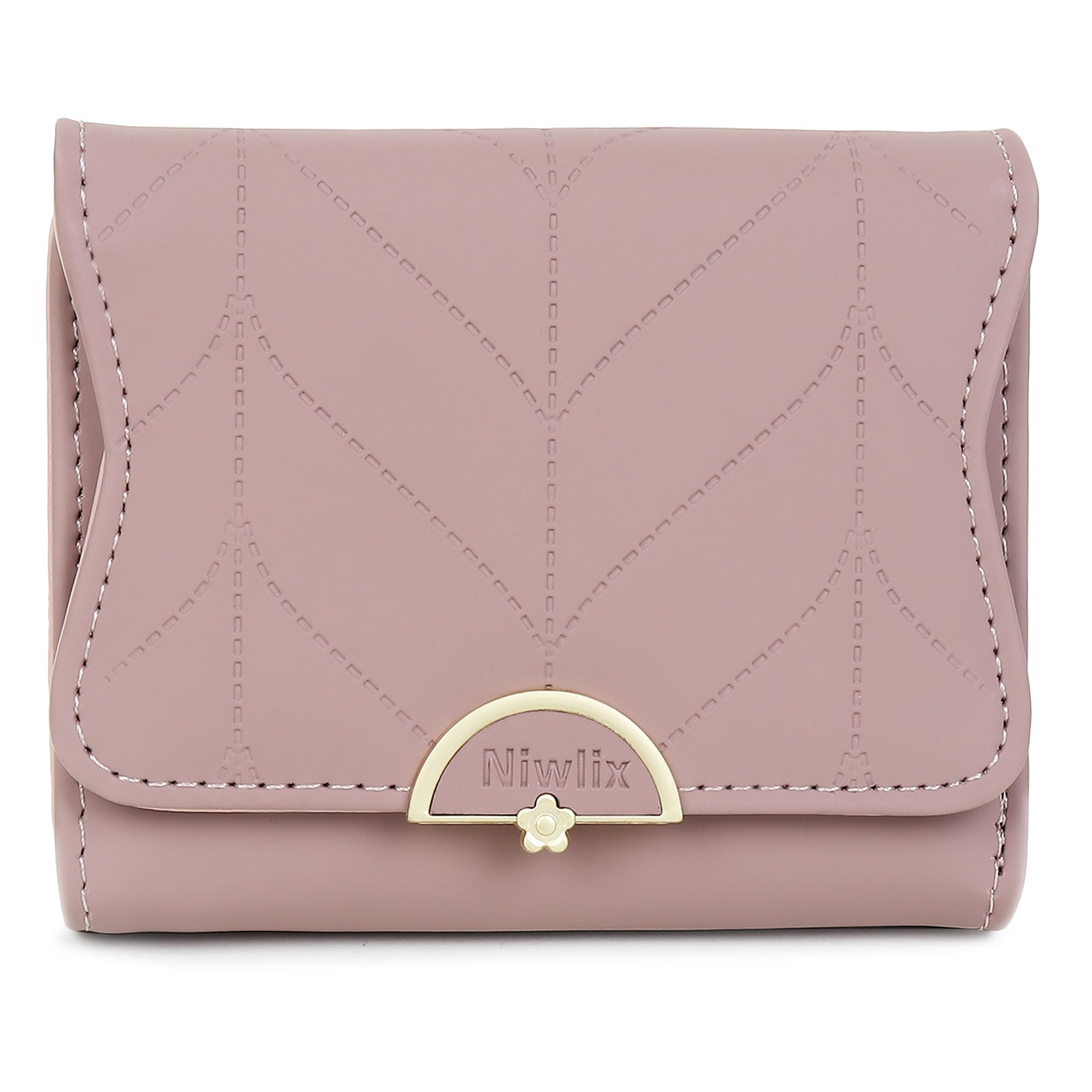 Faux Leather Small Wallet For Women - Slim Mini Fashion Card Coin Clutch Wallet, For Girls (Pink)