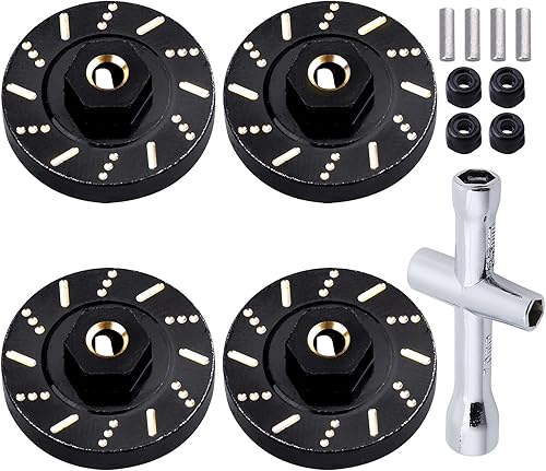 Espaciadores de rueda extendidos de latón, pesos de rueda de 0.276 in hexagonales para piezas de actualización de orugas Axial SCX24 1/24 RC