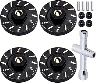 Brass Extended Wheel Spacers Wheel Weights 7mm Hex for Axial SCX24 1/24 RC Crawler Upgrade Parts (4-Pack)