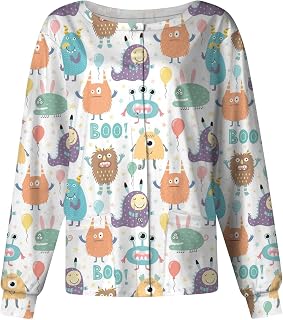 Scrub Jacket for Women Animal Print Plus Size Long Sleeve Crewneck Button Workwear with Pocket S-5XL