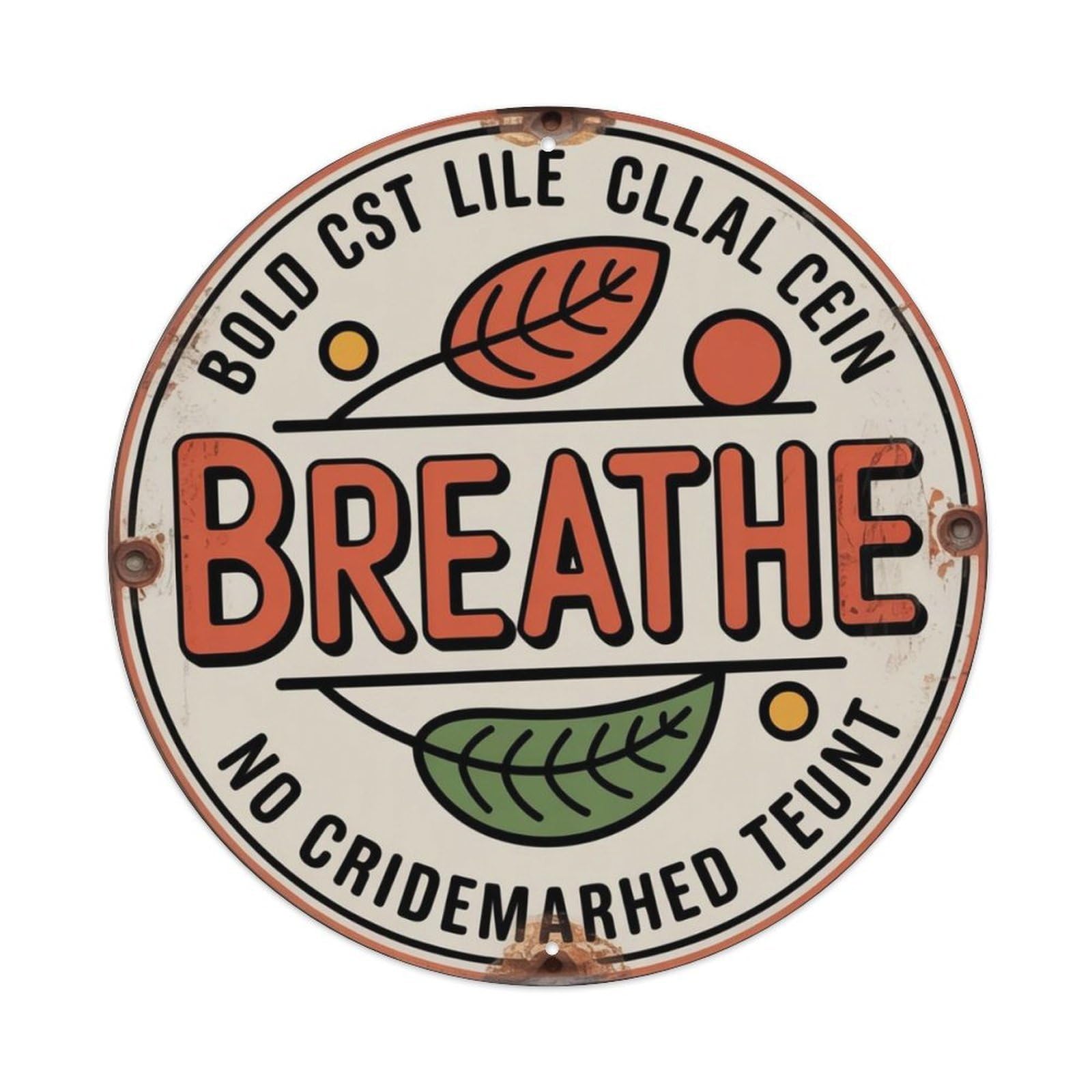 Breathe Minimalist Metal Tin Sign Plaque