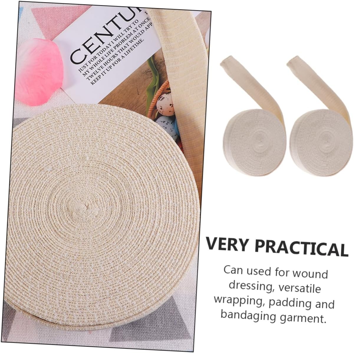 2rolls High Elastic Cotton Stockinette Bandages Tubular Wrap for Skin Lightweight and Breathable Padding for Wounds and Injuries