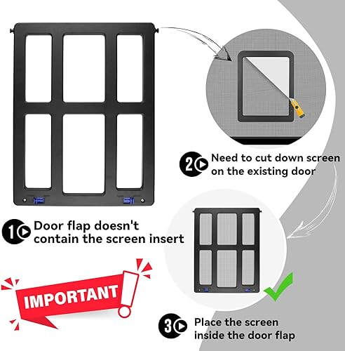 Miniatura 3 de Namsan Puerta mosquitera para puerta de gato, paso de 8.3 x 10.3 pulgadas, puerta pequeña para perro para puerta corredera, cierre automático