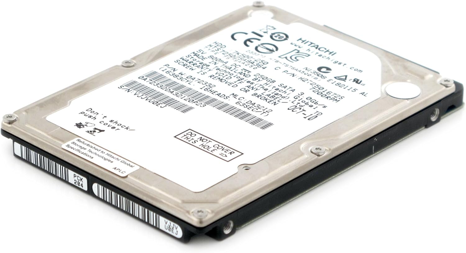 Hitachi Travelstar 250GB 7200 RPM SATA Hard Drive HDD HTS725025A9A364 7K500-250