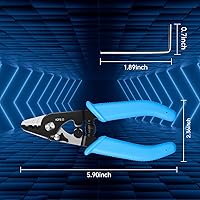 Vista 6 de Pelacables de fibra óptica VCFS-33, herramienta de pelado de fibra óptica de 3 orificios de puerto con mango de 6 pulgadas, llave hexagonal