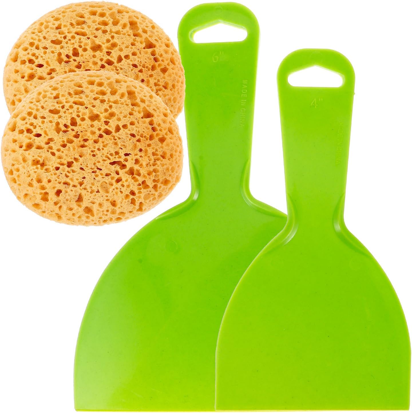 2pcs Drywall Texture Sponge for Painting Heavy Texture Wall Sponge Set with Scraper Tools Removable Ceiling for DIY Home Decor