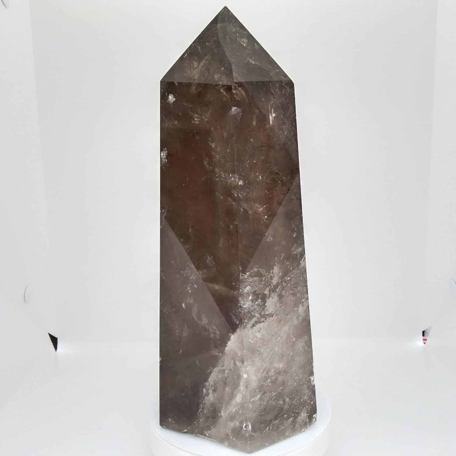 Meditation Home Natural Crystal Pagoda Tawny Crystal Pillar Polished Crystal Stone (Size : 7-8cn)