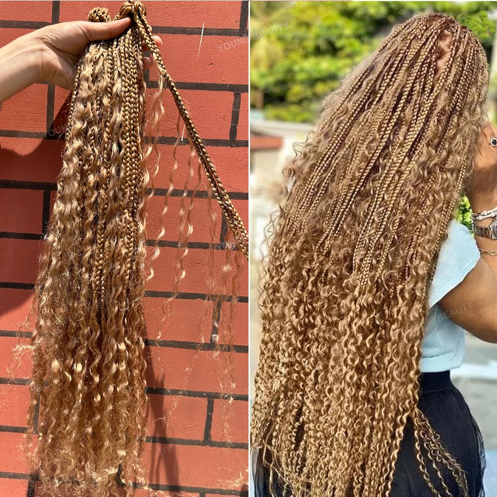 Honey Brown Box Braids My Crochet Boho Box Braids Are From Eayon