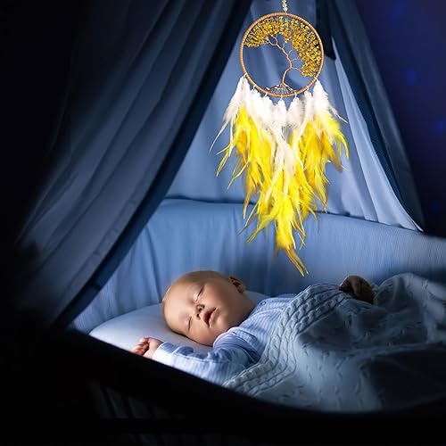 Miniatura 6 de ZIIAMG Árbol de la vida atrapasueños decoración de pared con piedra de cristal curativo hecha a mano, atrapasueños, decoración de pared para