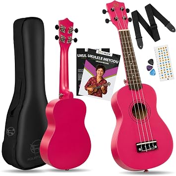 Fourtune Nova UKS-21DPK Soprano Pembe Ukulele Seti (Koyu Pembe)