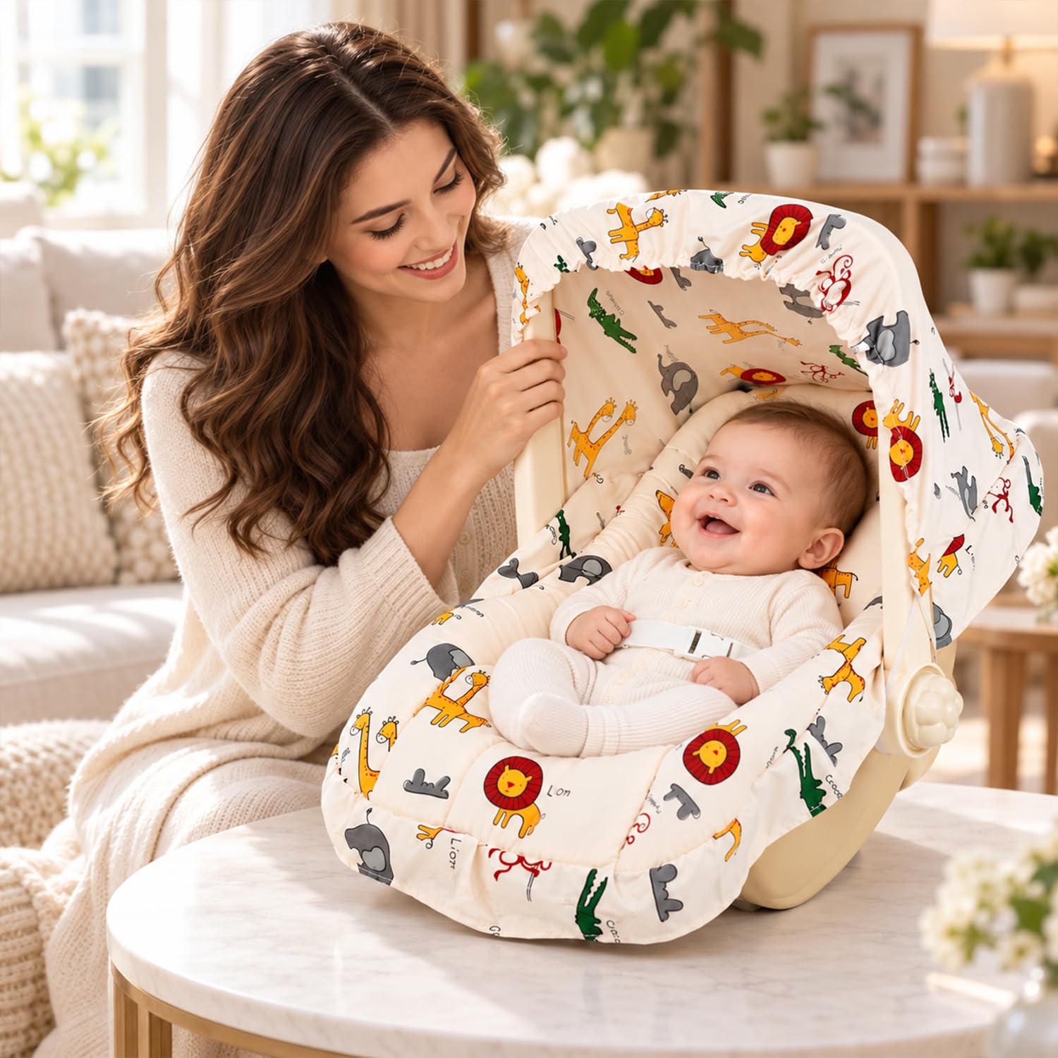 BabyGo 5-in-1 Carry Cot - Beige -1