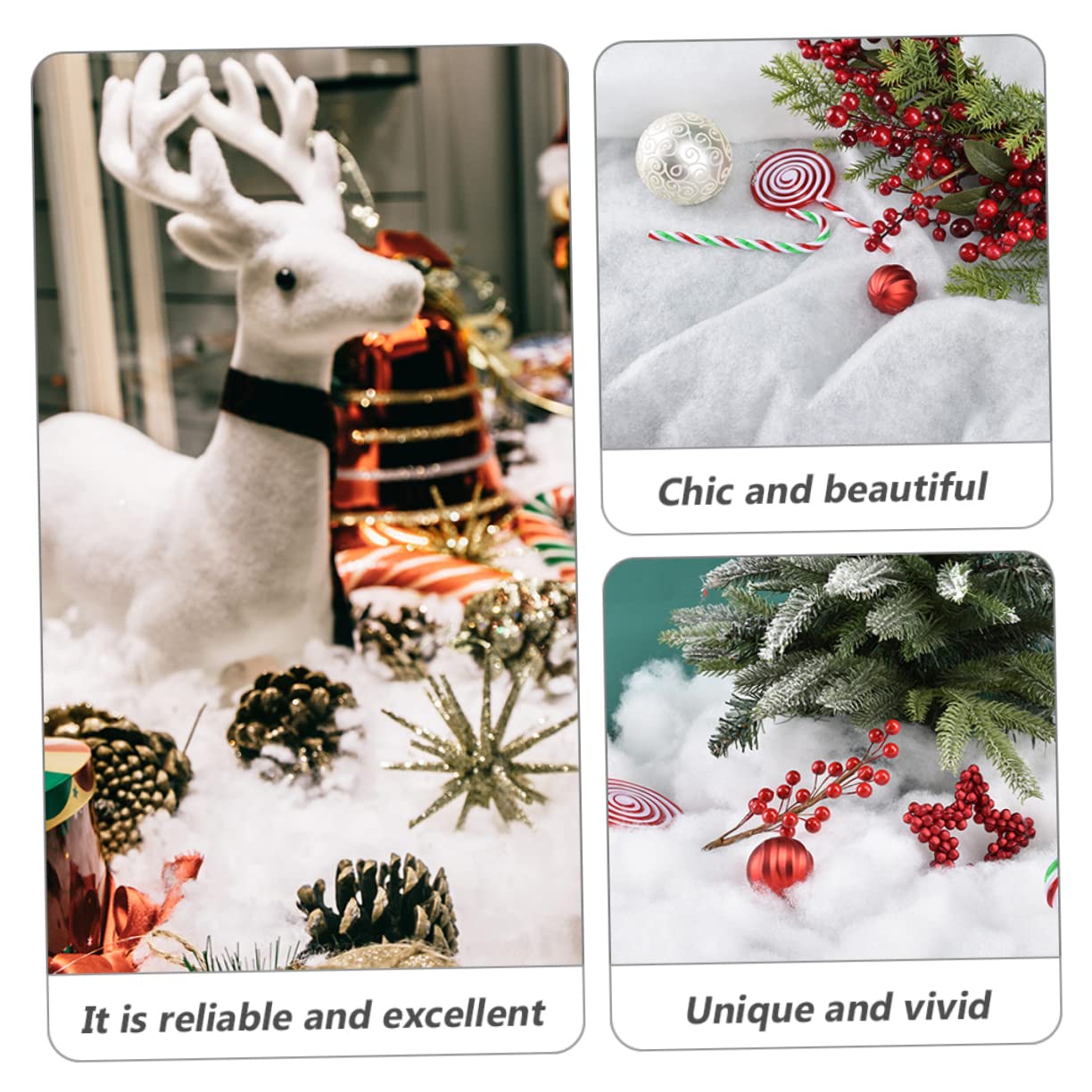 Beatifufu 5pcs Realistic Fake Snowflakes Christmas Tree Artificial Snow Blanket Decorative Fluffy Blanket for Holiday