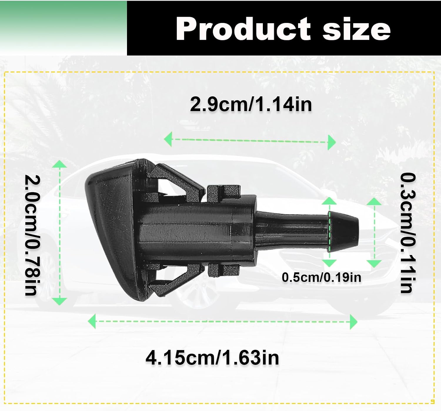 2PCS Front Windshield Washer Nozzles, Windshield Wiper Sprayer Nozzle Jet Kit Replacement for Chrysler, Dodge, Jp, Ram Replaces 4805742AB, 4805742AC, 5113049AA, 55077460AA, 5303833AA