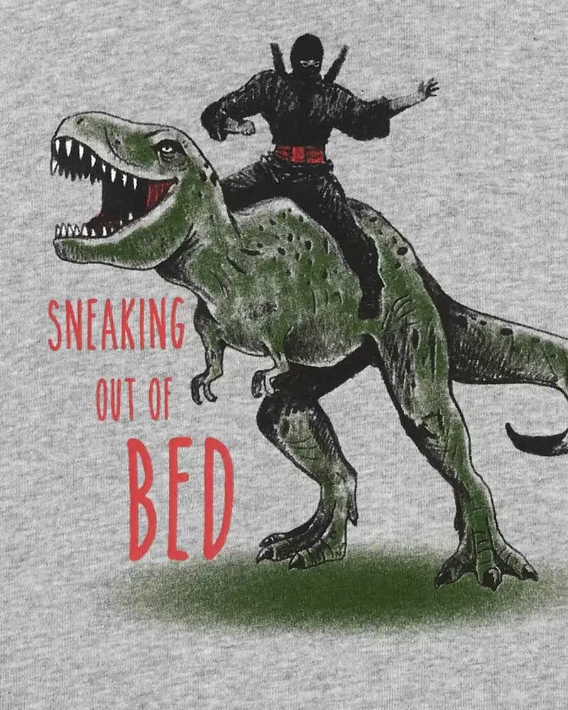 Carter's 4 Piece Pajama Set (Heather/Red Dinosaur, 12)