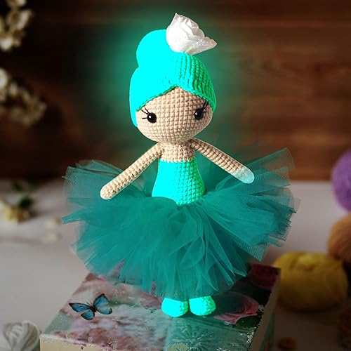 Miniatura 6 de Hilo luminoso de ganchillo que brilla en la oscuridad, 4 unidades, 55 yardas, hilo suave para manualidades, manualidades, costura, principiantes,