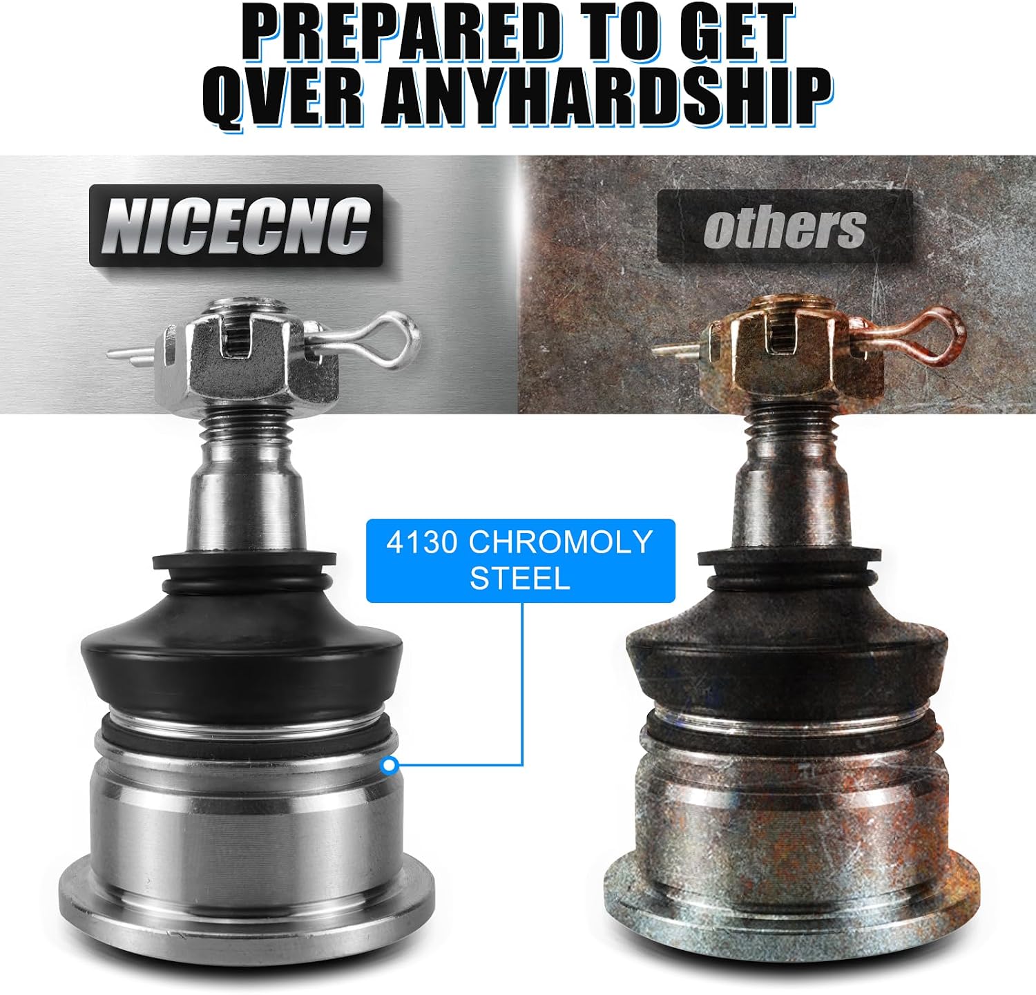 NICECNC Set of 4 Ball Joint Compatible with Yamaha Raptor 700 YFM700 2013 2015-2023, YFZ450 2004-2009, 2012-2013, YFZ450R 2009-2023, Replacement for 5LP-23579-00-00 See Fitments
