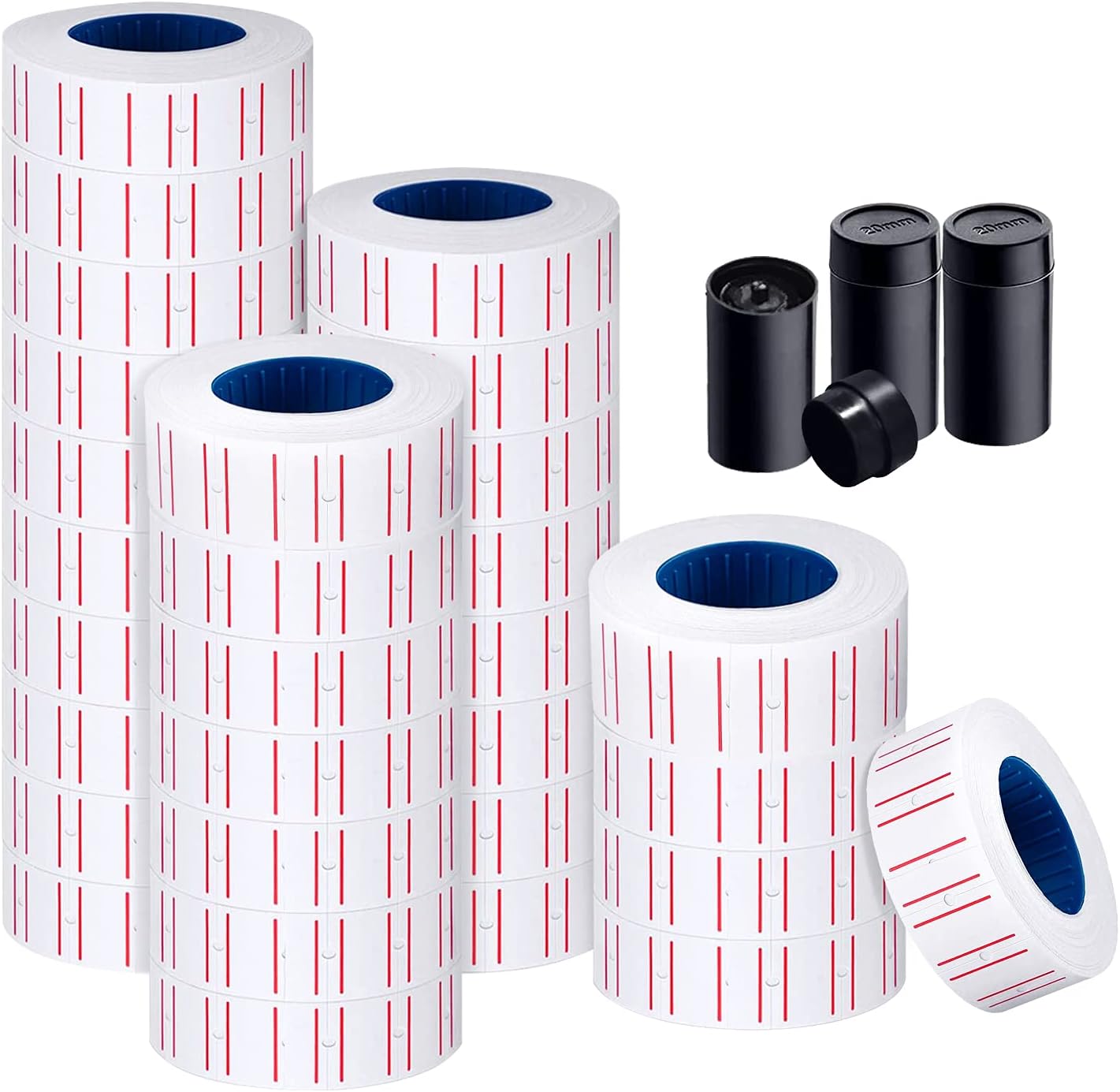 M&C Music Color MX-5500 8 Digits Price tag Gun with 5000 Sticker Labels and 3 Ink Refill, Label Maker Pricing Gun Kit Numerical Tag Gun for Office, Retail Shop, Grocery Store (30 Rolls + 3 Refill Ink)