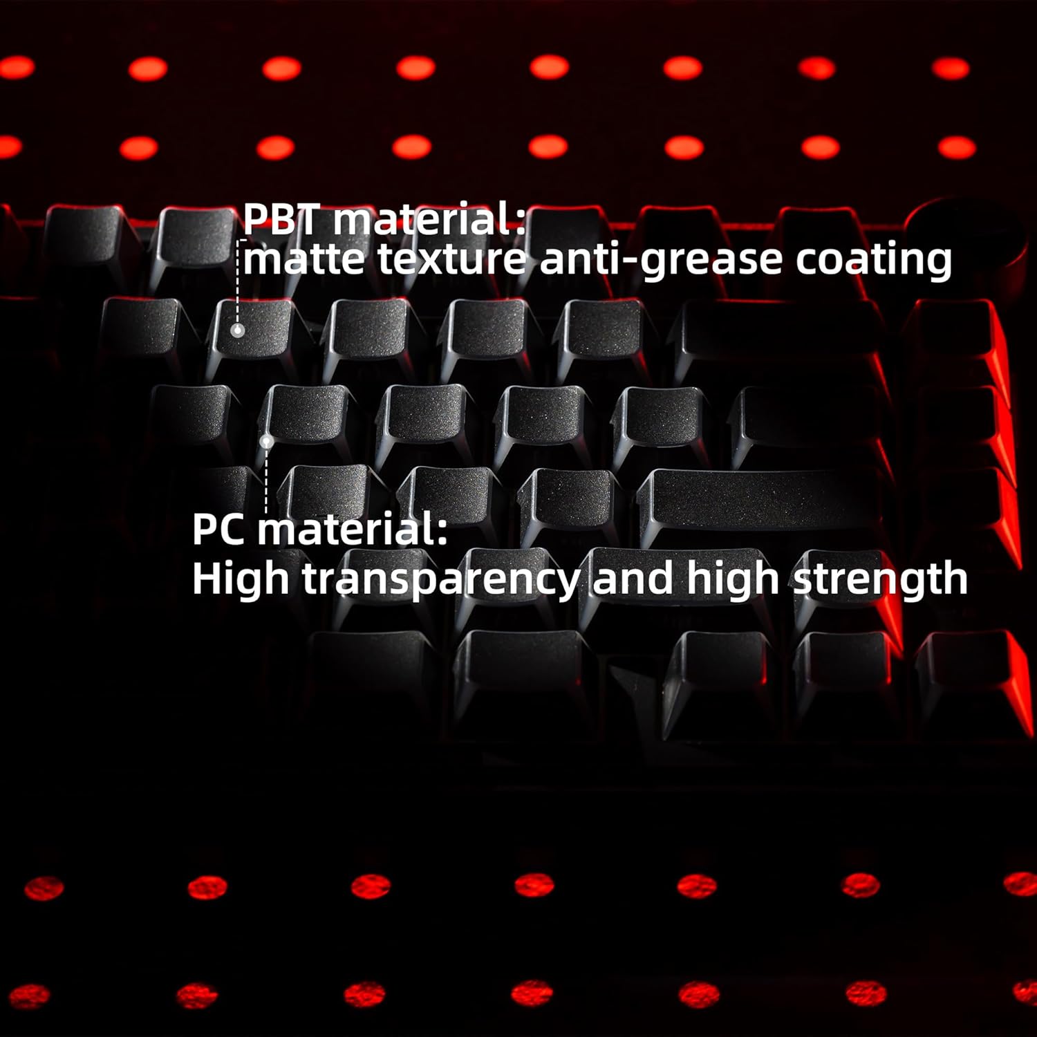 XVX Shine Through PBT Keycaps, Black Prism Keyboard Keycaps, Side Printed Translucent Keycap Set, Cherry Profile Key Caps for Mechanical Keyboards with MX Switches