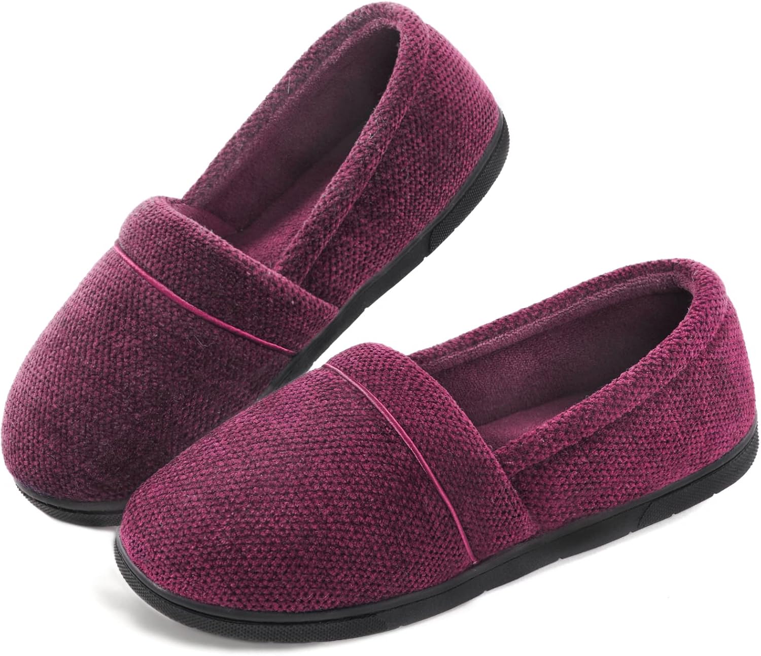 ULTRAIDEAS Women's Cozy Memory Foam Slippers, Women's slippers lightweight Chenille House Shoes with Indoor Anti-Skid Rubber Sole