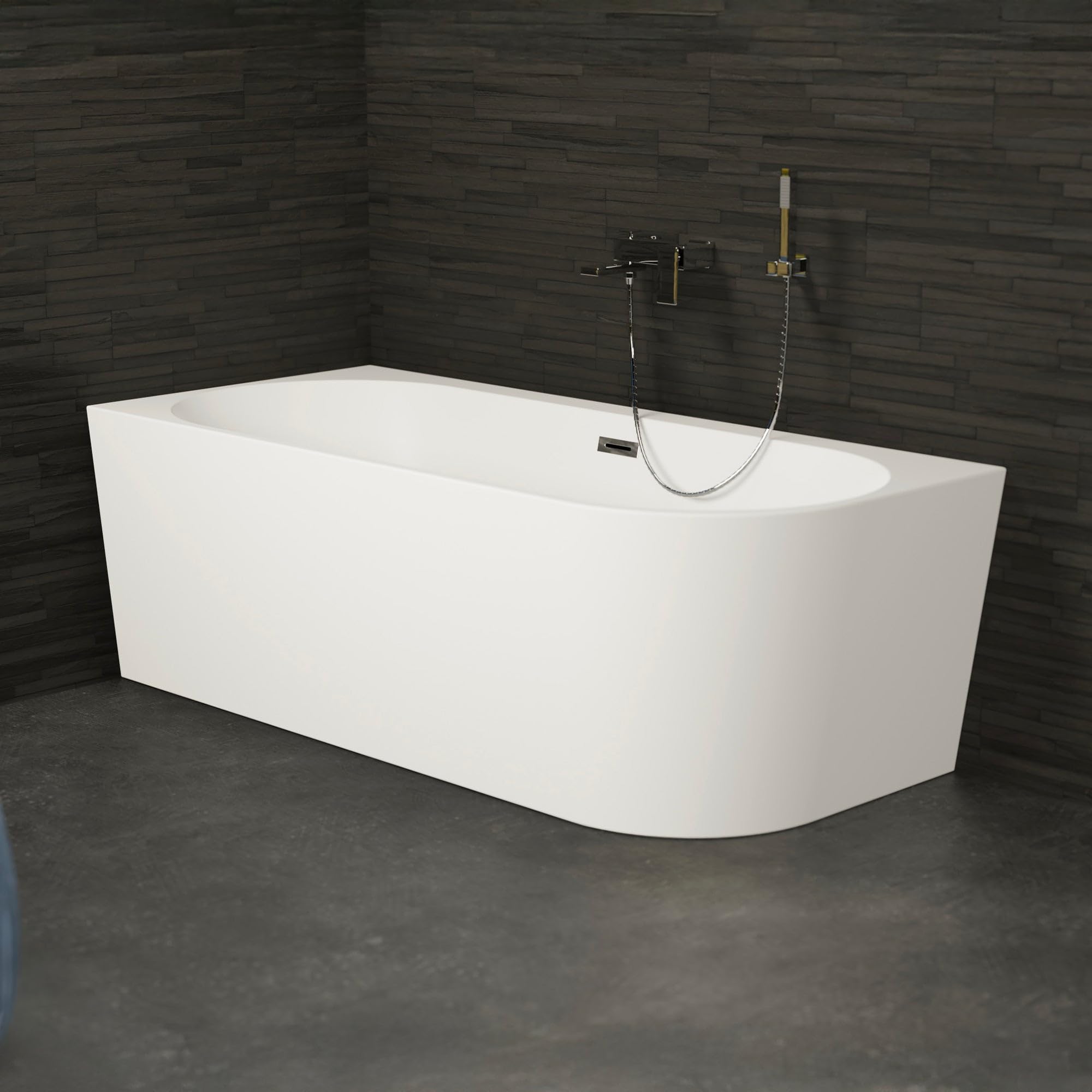 CAPRI GAUCHE - Vasca freestanding a parete Sinistra L 160 x l 76 cm, by SPALINA