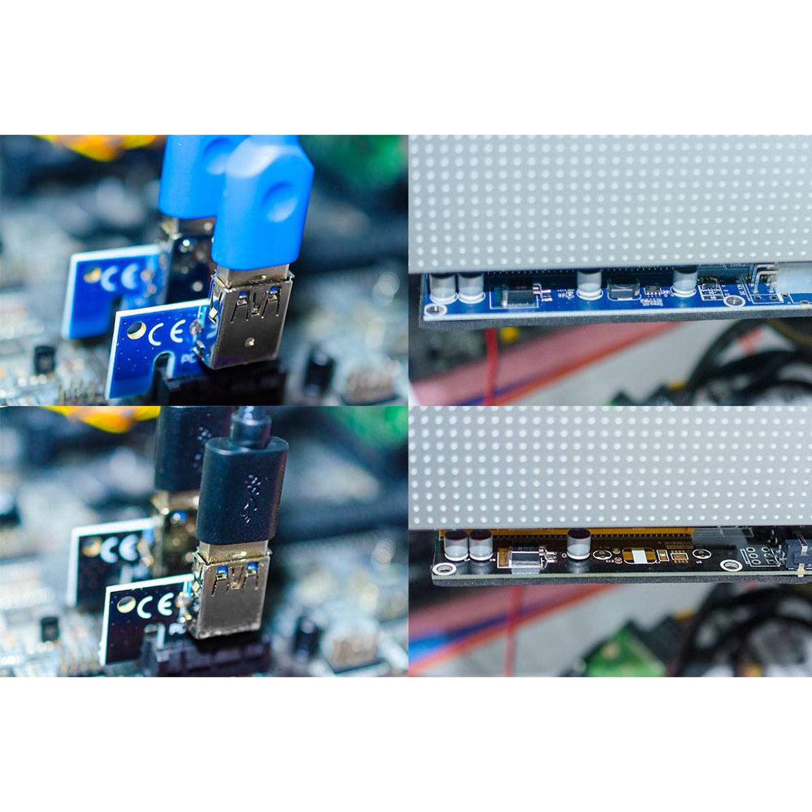 5 Set PCI-E VER 009S 1x auf 16x Grafikverlängerung USB 3.0 Adapter rotes USB-Kabel