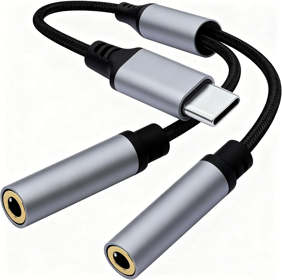 Divisor de auriculares USB C a doble hembra de 3,5 mm, divisor USBC a 3,5 mm | Comparte audio con 2 auriculares, compatible con iPhone 17 16 15 Galaxy S25 S24 S23 S22 Plus Pro Max Ultra Pixel iPad