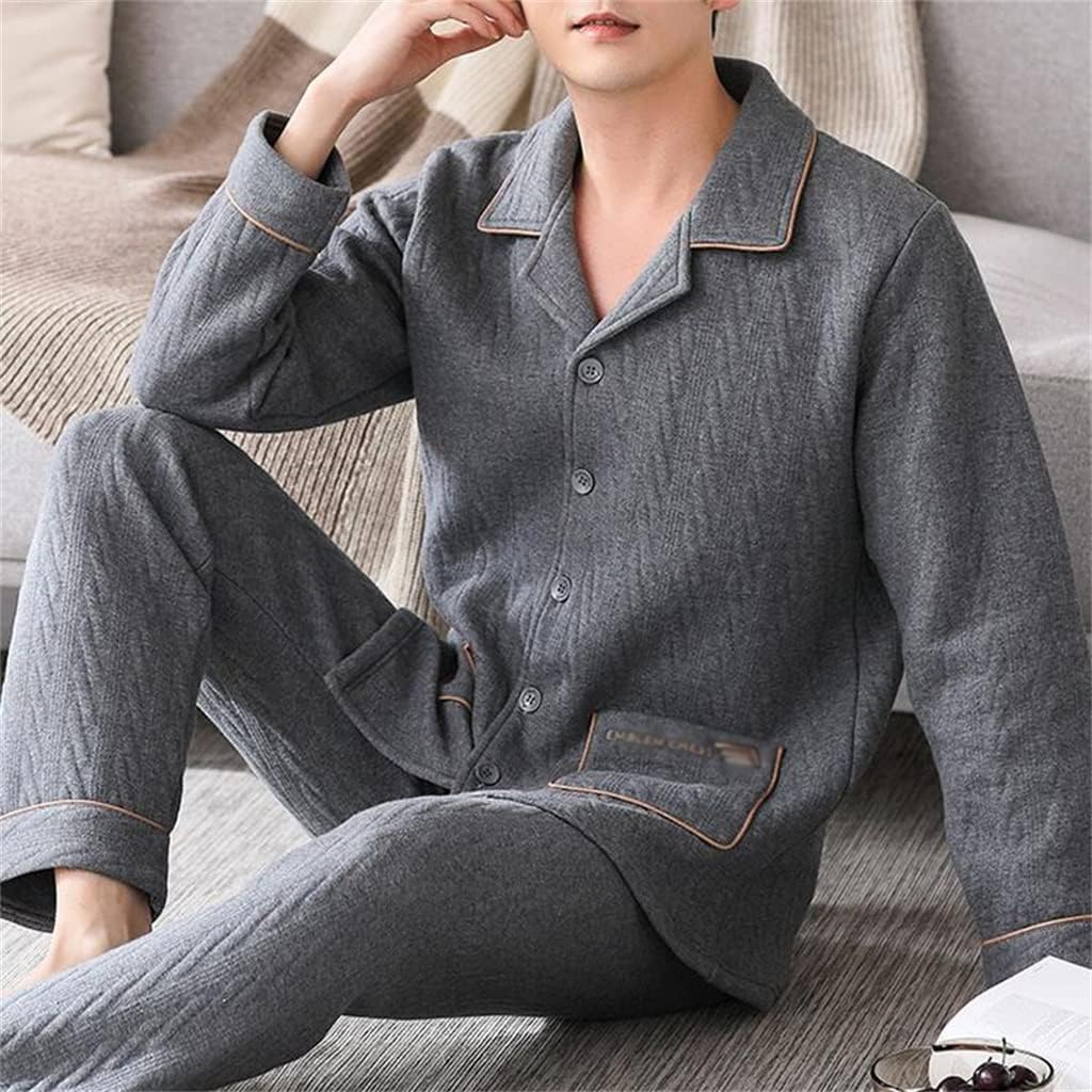 Pajamas male spring and autumn plus thick cotton long sleeve home clothing and winter suit