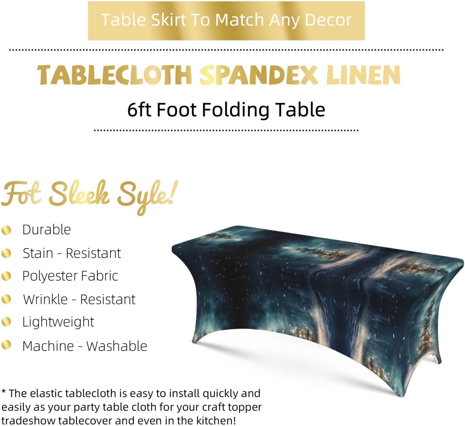 Christmas Tree Snow Print Table Cover Rectangular Tablecloth for 6-Foot Tables for Wedding Banquets Outdoor