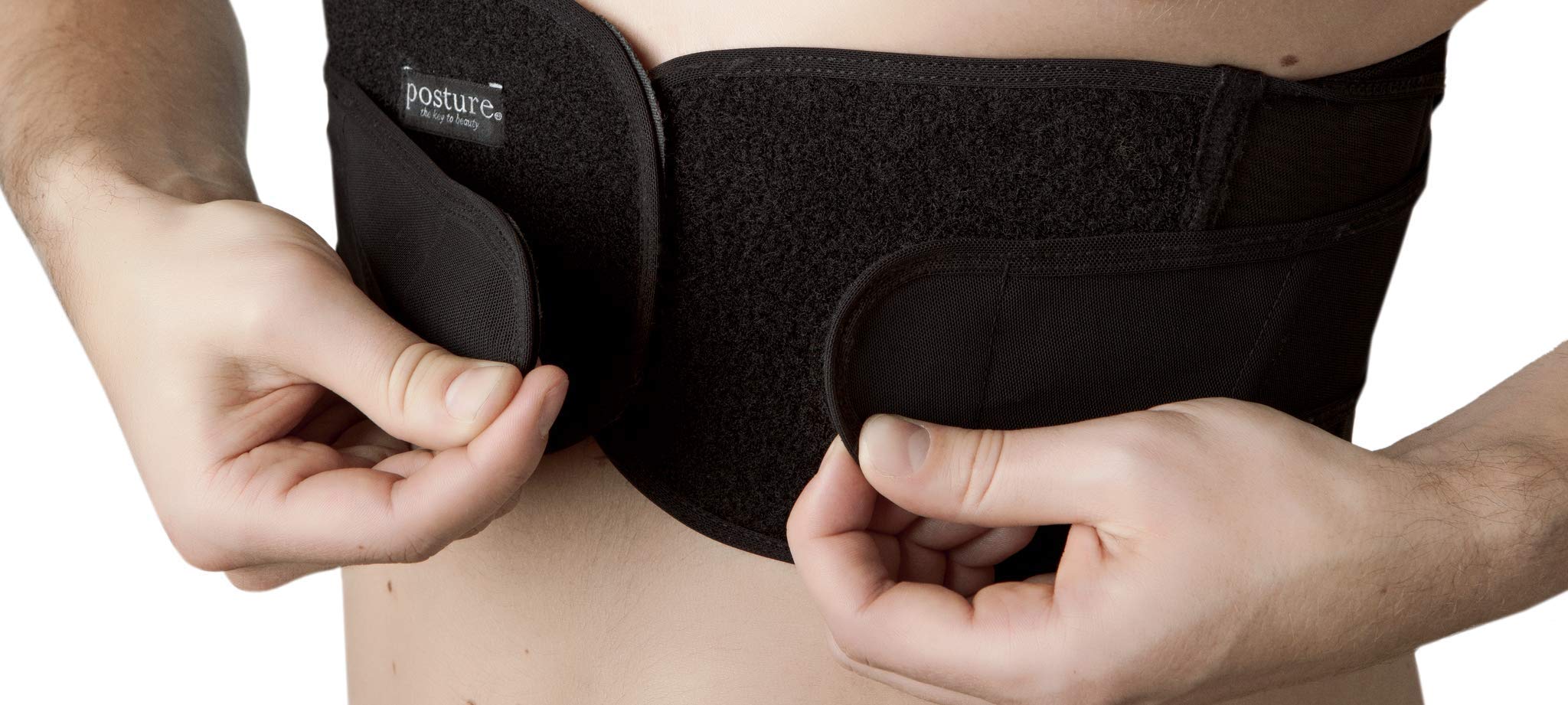 Swedish Posture® STABILIZE Beckengurt zur Entlastung des Rückens | Unterstützung der Wirbelsäule | bessere Körperhaltung im Büro | für schwere körperliche Arbeit | Thermo-Therapie (M, Schwarz)