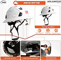 Vista 3 de Carbon Fiber Pattern Full Brim Hard Hat with Visor-OSHA Approved Construction Safety Helmet for Men Women,ANSI Z89.1 Vented Reflective Hardhat with