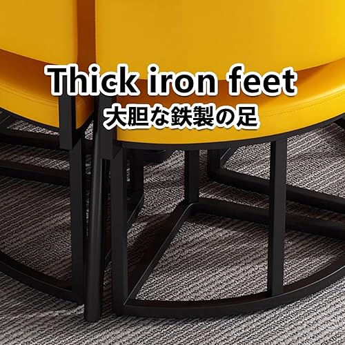 Miniatura 3 de Juegos de cocina y comedor, juego de mesa de sala de conferencias de oficina pequeña con 4 sillas, combinación moderna de mesa de comedor y silla de