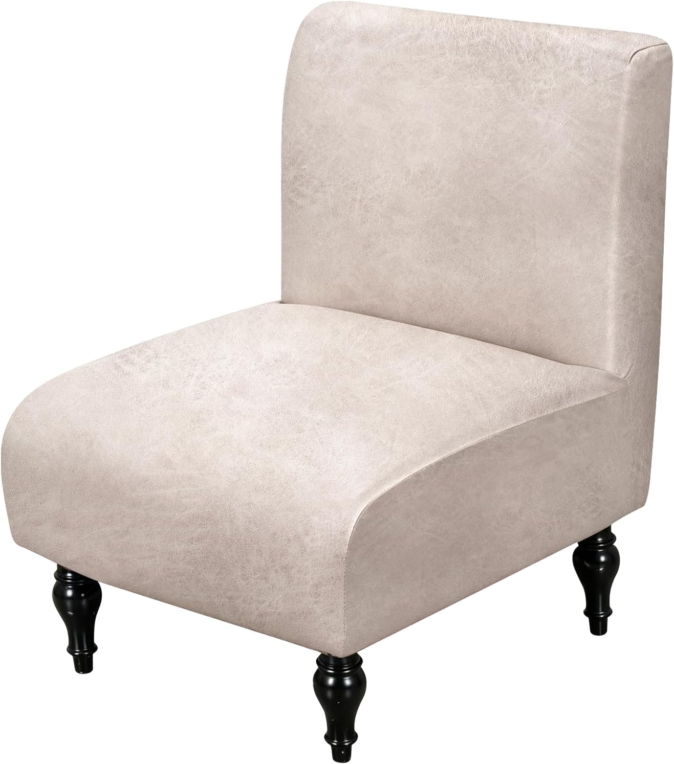 ANARACHON Armless Accent Chair Cover Slipcover, Removable Washable Non-Slip Furniture Protector for Home Hotel Living Dining Room （1pc, Cream Beige）