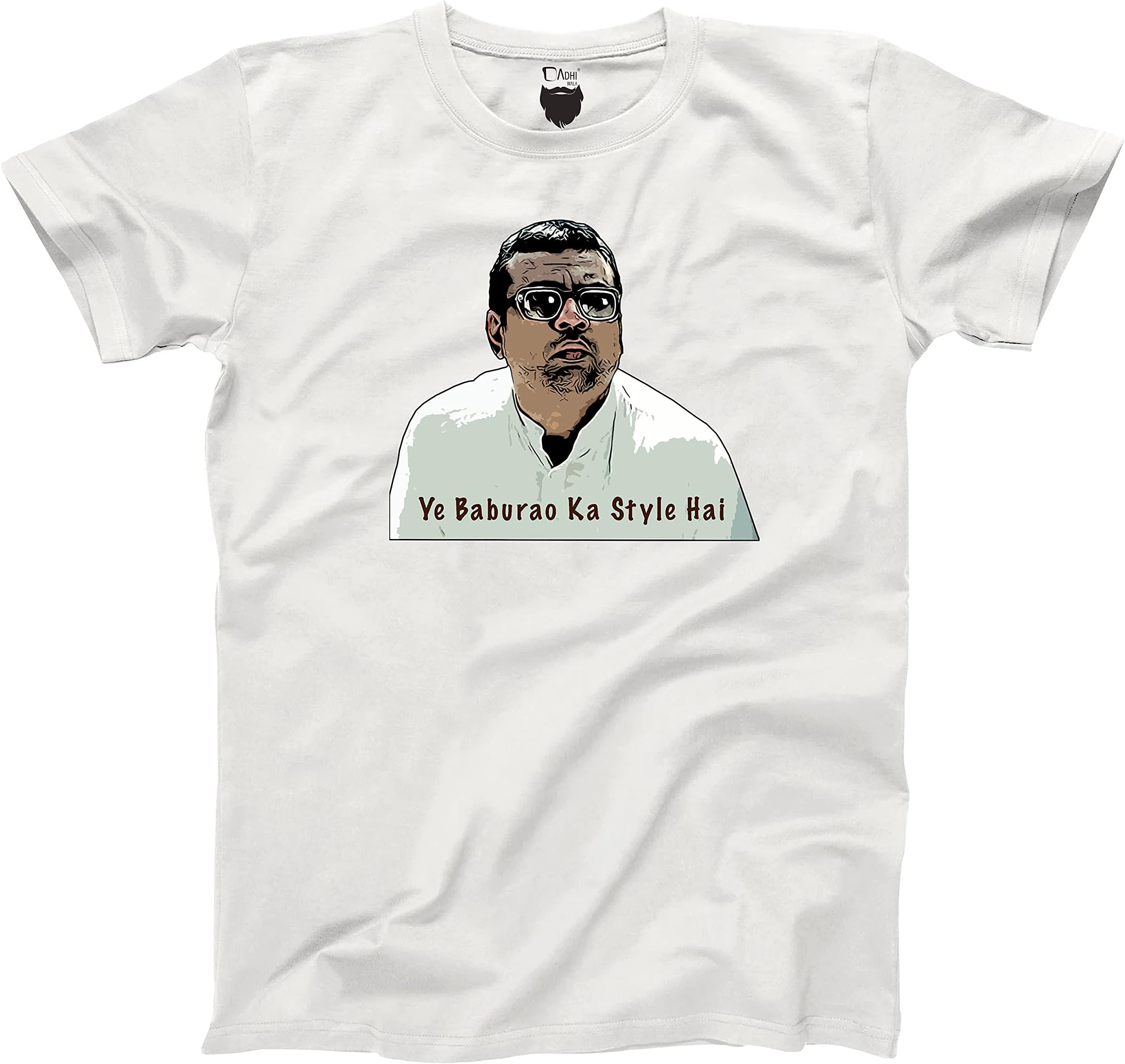 Dadhiwala Unisex T-Shirt | Baburao ka Style | Hera Pheri | Bollywood Movie |100% Cotton | T-Shirt for Men & Women