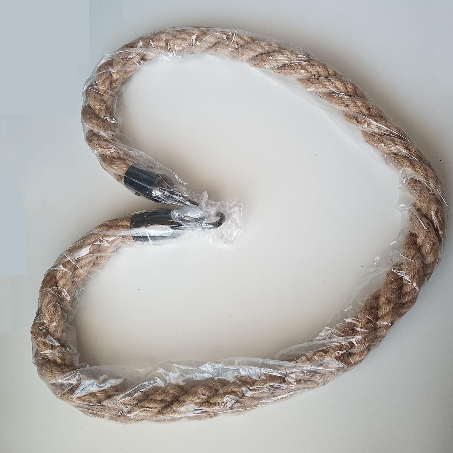 Corda divisoria Intrecciata Nera Premium da 2,4 m con Ganci in Metallo - Divisorio Intrecciato per Gestione Eventi, ristoranti, Cinema, paletti VIP, Controllo delle File