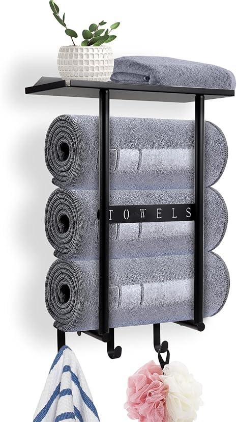 Amazon.com: Towel Racks for Bathroom Wall Mounted, Wall Towel Rack for ...