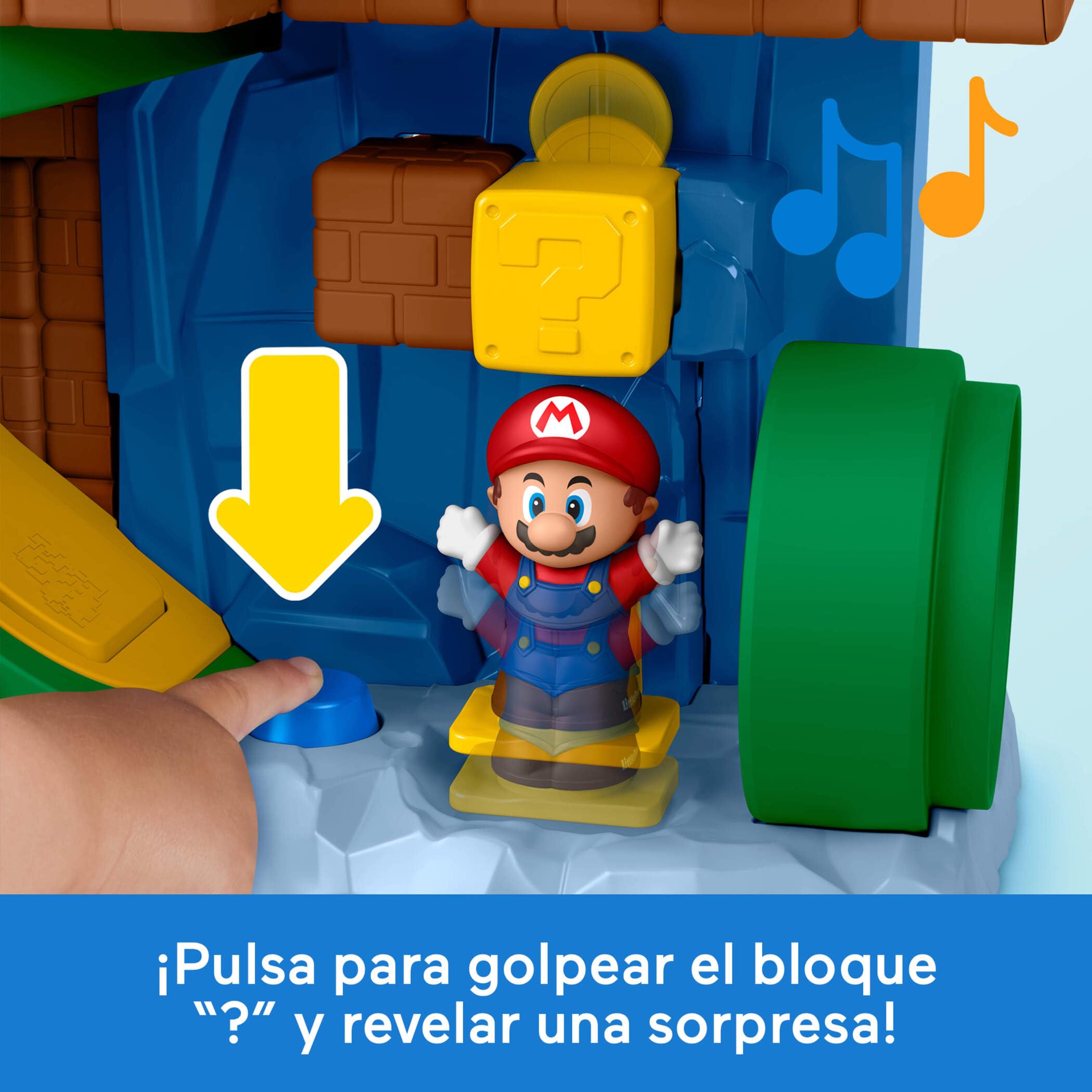 Fisher-Price Little People Mi Aventura con Mario | Set de juego con figura de Mario y 1 accesorio, sonidos, actividades y motricidad fina, +18 meses, JHG61