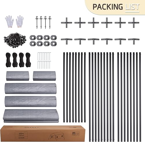 Miniatura 5 de Gardesol Cochera resistente de 10 x 20 pies con ventanas ventiladas enrollables, garaje portátil reforzado con paredes laterales y puertas