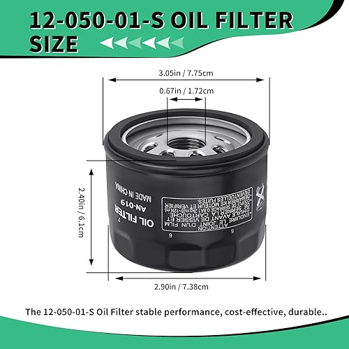 Miniatura 2 de 12-050-01-S Filtro de aceite para AM125424 12 050 01-S1 49065-7007 49065-0721 Cub Cadet, Craftsman, Troy Bilt, Toro, Gravely, Tractor de cortacésped